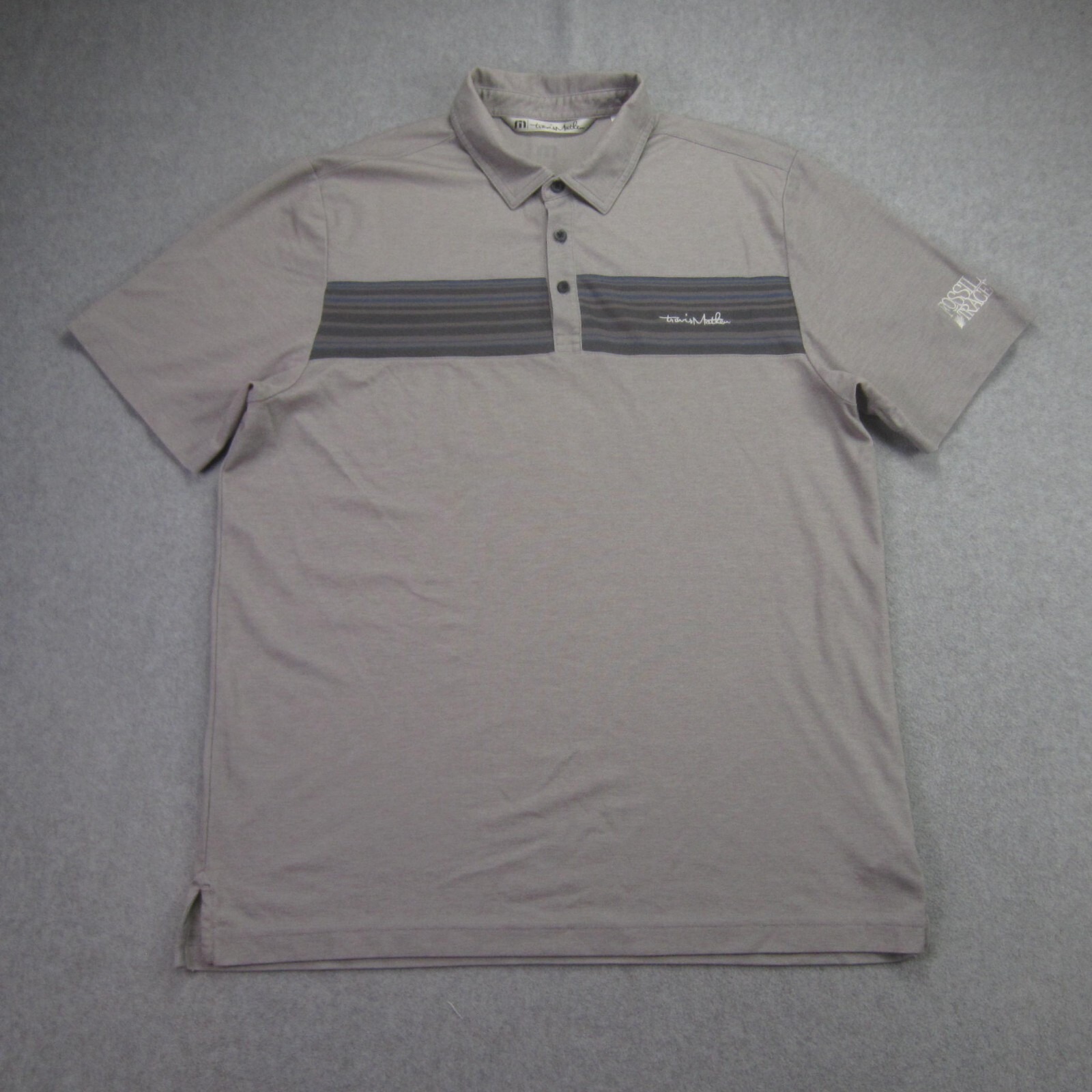Travis Mathew Polo Shirt Mens Large Gray Golf Logo Performance Athletic Pima